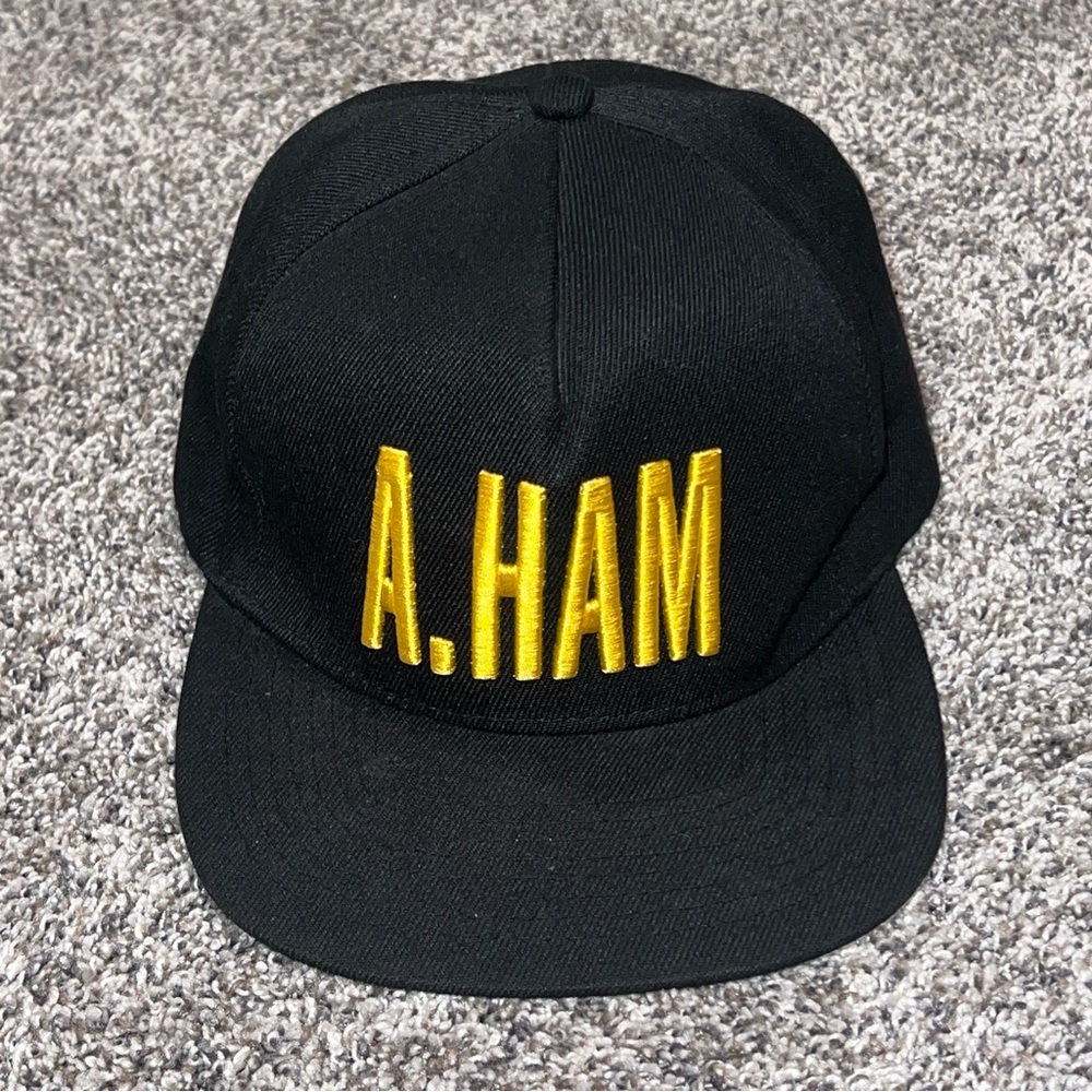 Hamilton An American Musical A. HAM Hat Cap Black OSFA Adjustable Snapback